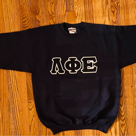 Lambda Phi Epsilon Fraternity Unisex Navy Crewneck Sweatshirt - Picture 3 of 5